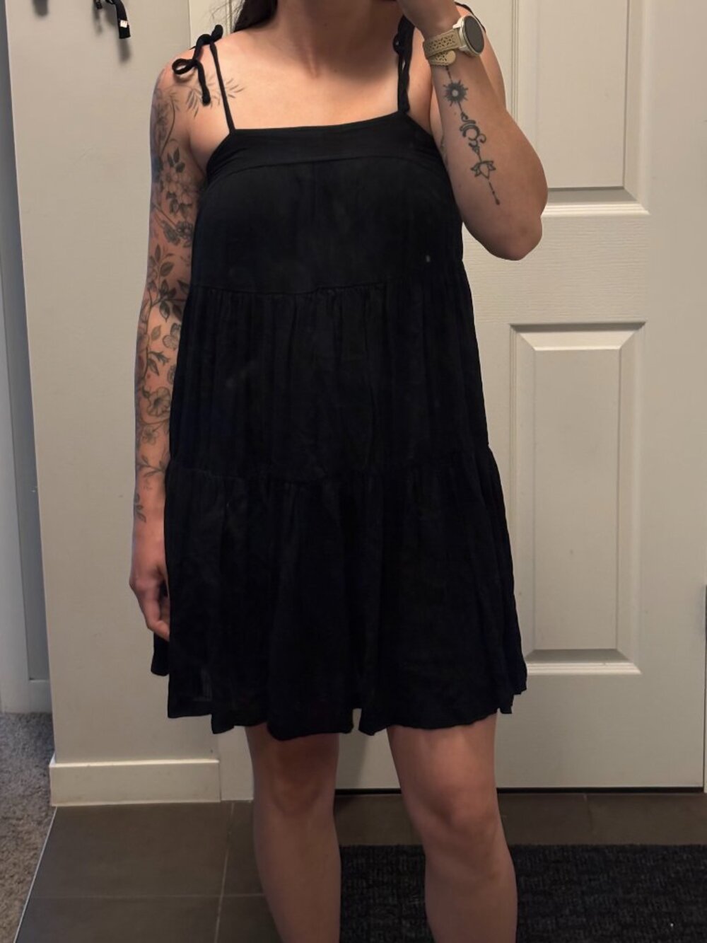 Black Tiered Mini Dress